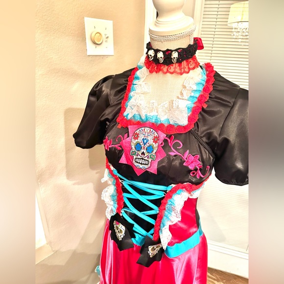CATRINA Day if the Dead Halloween Costume Dress Adult Plus Size XL NWT - Picture 12 of 15